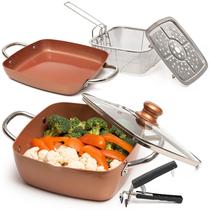 Conjunto de utensílios de cozinha Moss & Stone, 6 peças de indução de cobre antiaderente Conjunto de utensílios de cozinha Moss & Stone, 6 peças de indução de cobre antiaderente