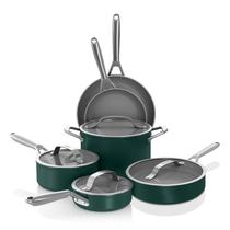 Conjunto de utensílios de cozinha Ninja NeverStick Ceramic Pro Green com tampas de vidro