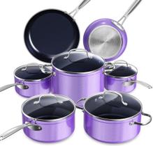 Conjunto de utensílios de cozinha Nuwave Healthy Duralon Blue Ceramic Nonstick Conjunto de utensílios de cozinha Nuwave Healthy Duralon Blue Ceramic Nonstick