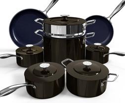 Conjunto de utensílios de cozinha Nuwave Lux 13 peças Forged Lightweight G10 Duralon Conjunto de utensílios de cozinha Nuwave Lux 13 peças Forged Lightweight G10 Duralon