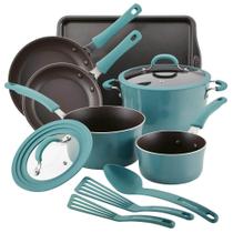 Conjunto de utensílios de cozinha Rachael Ray 14747, 11 peças, antiaderente, azul Conjunto de utensílios de cozinha Rachael Ray 14747, 11 peças, antiaderente, azul