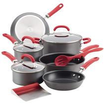 Conjunto de utensílios de cozinha Rachael Ray Create Delicious de 11 peças vermelhas Conjunto de utensílios de cozinha Rachael Ray Create Delicious de 11 peças vermelhas