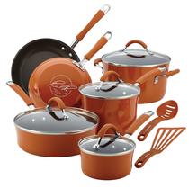 Conjunto de utensílios de cozinha Rachael Ray Cucina, antiaderente, 12 peças, laranja Conjunto de utensílios de cozinha Rachael Ray Cucina, antiaderente, 12 peças, laranja