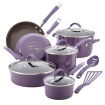 Conjunto de utensílios de cozinha Rachael Ray Cucina Nonstick 12 peças roxo Conjunto de utensílios de cozinha Rachael Ray Cucina Nonstick 12 peças roxo