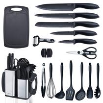 Conjunto de utensílios de cozinha RAXCO de 18 peças com facas e tábua de cortar Conjunto de utensílios de cozinha RAXCO de 18 peças com facas e tábua de cortar