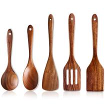Conjunto de utensílios de cozinha Renawe Wooden Spoons Acacia Wood 5 unidades Conjunto de utensílios de cozinha Renawe Wooden Spoons Acacia Wood 5 unidades