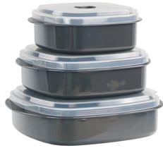 Conjunto de utensílios de cozinha Reston Lloyd para armazenamento de microondas com ventilação ajustável Conjunto de utensílios de cozinha Reston Lloyd para armazenamento de microondas com ventilação ajustável
