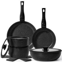 Conjunto de utensílios de cozinha SODAY, 15 unidades, antiaderente, com alça removível, preto Conjunto de utensílios de cozinha SODAY, 15 unidades, antiaderente, com alça removível, preto