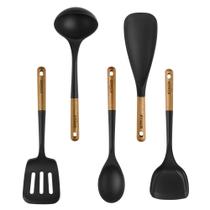 Conjunto de utensílios de cozinha STAUB Silicone com alça de madeira, 5 peças