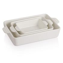 Conjunto de utensílios de cozinha Sweejar, assadeira retangular de cerâmica branca