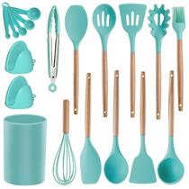 Conjunto de utensílios de cozinha SZBOB Silicone resistente ao calor, 19 unidades