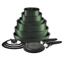 Conjunto de utensílios de cozinha T-Fal Ingenio Nonstick, 14 peças, verde de indução