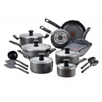 Conjunto de Utensílios de Cozinha T-Fal Initiatives Antiaderente - 18 Peças - Preto