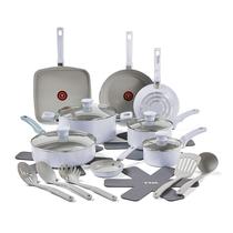 Conjunto de utensílios de cozinha T-fal Refresh Ceramic de 20 peças com azul antiaderente