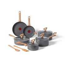 Conjunto de utensílios de cozinha T-fal Revive Ceramic Nonstick 12 peças cinza