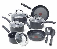 Conjunto de utensílios de cozinha T-Fal Ultimate Hard Anodizado Antiaderente de 12 peças