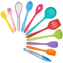 Conjunto de utensílios de cozinha TeamFar Silicone, 11 peças, resistente ao calor