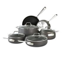Conjunto de utensílios de cozinha totalmente revestido HA1, anodizado rígido, antiaderente, de 10 peças Conjunto de utensílios de cozinha totalmente revestido HA1, anodizado rígido, antiaderente, de 10 peças