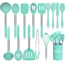 Conjunto de utensílios de cozinha Umite Chef Silicone 15 unidades com alça de aço inoxidável