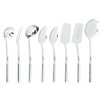Conjunto de utensílios de cozinha Viking de 8 peças em aço inoxidável prateado Conjunto de utensílios de cozinha Viking de 8 peças em aço inoxidável prateado