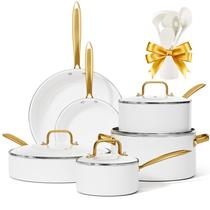 Conjunto de utensílios de cozinha VONIKI Ceramic, 16 peças antiaderentes com utensílios brancos Conjunto de utensílios de cozinha VONIKI Ceramic, 16 peças antiaderentes com utensílios brancos
