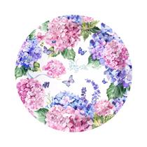 Conjunto De Utensílios De Festa Descartáveis Com Estampa De Hortênsia Roxa, Pratos De Papel, Copos E