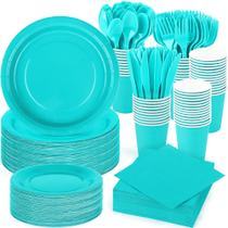 Conjunto de utensílios de festa Durony Teal Blue Dinnerware 350 peças
