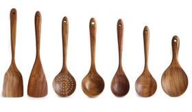 Conjunto de utensílios de madeira Messon Handmade Natural Teak (7 conjuntos)