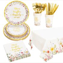 Conjunto de utensílios de mesa Crisky Cheers to Love Gold para 24 convidados