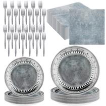 Conjunto de utensílios de mesa Jingmore Medieval Pirate 96 peças para festas