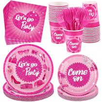 Conjunto de utensílios de mesa Kochorie Let's Go Party 144 peças para 24 convidados