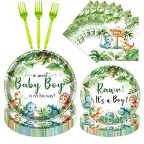 Conjunto de utensílios de mesa para chá de bebê Yoyuspy Dinosaur for Boy 96 unidades