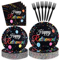 Conjunto de utensílios de mesa para festa Greencian 200 peças para aposentadoria Conjunto de utensílios de mesa para festa Greencian 200 peças para aposentadoria