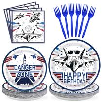 Conjunto de utensílios de mesa para festas Grencian Fighter Jet Pilot 96 unidades Conjunto de utensílios de mesa para festas Grencian Fighter Jet Pilot 96 unidades