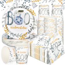 Conjunto de utensílios de mesa para festas Hushee 200 unidades para chá de bebê Conjunto de utensílios de mesa para festas Hushee 200 unidades para chá de bebê