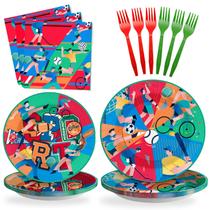 Conjunto de utensílios de mesa para festas SCIONE Bowling 96 unidades para 24
