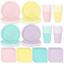 Conjunto de utensílios de mesa Whaline, 244 unidades, serve 48 com 96 pratos e 48 xícaras Conjunto de utensílios de mesa Whaline, 244 unidades, serve 48 com 96 pratos e 48 xícaras