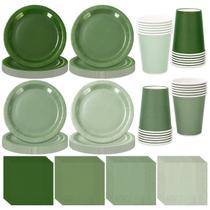 Conjunto de utensílios de mesa Whaline Sage Green serve 48 c/ 244 unidades