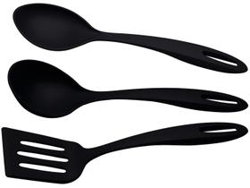 Conjunto de Utensílios de Nylon Tramontina Ability Preto 3 Peças Conjunto de Utensílios de Nylon Tramontina Ability Preto 3 Peças