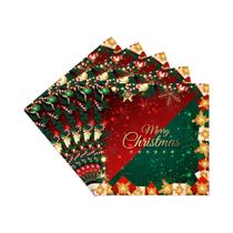 Conjunto De Utensílios De Papel Descartáveis Vermelhos E Verdes Para Festa De Natal, Pratos,