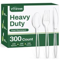 Conjunto de utensílios de plástico descartáveis VITEVER 300 unidades sem BPA Conjunto de utensílios de plástico descartáveis VITEVER 300 unidades sem BPA