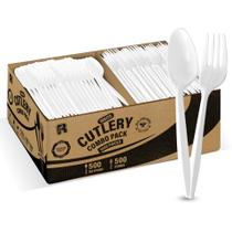 Conjunto de utensílios de plástico R-KAY 1000 unidades - 500 garfos 500 colheres Conjunto de utensílios de plástico R-KAY 1000 unidades - 500 garfos 500 colheres