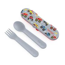 Conjunto de utensílios de plástico reutilizável Bentgo Kids com estojo de armazenamento Conjunto de utensílios de plástico reutilizável Bentgo Kids com estojo de armazenamento