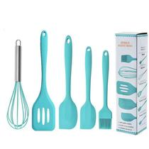 Conjunto de Utensílios De Silicone AZUL Maciço Espátulas Concha Cozinha