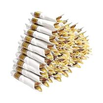 Conjunto De Utensílios Descartáveis Ocidentais De Plástico Transparente Em Ouro, Prata E Ouro Rosé