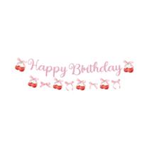 Conjunto De Utensílios Descartáveis Para Festa Com Tema De Cereja E Borboleta Rosa, 20 Peças Para