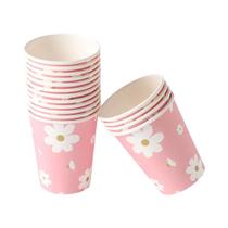 Conjunto De Utensílios Descartáveis Rosa Margarida Com 16 Peças, Pratos De 79 Polegadas, Conjunto De Utensílios Descartáveis Rosa Margarida Com 16 Peças, Pratos De 79 Polegadas,