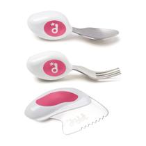 Conjunto de utensílios infantis doddl em aço inoxidável magenta sem BPA