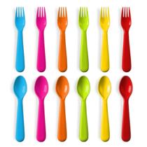 Conjunto de utensílios infantis PLASKIDY Plastic 12 peças sem BPA