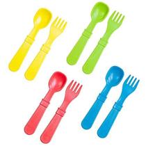 Conjunto de utensílios infantis Re-Play, 8 peças de plástico ecológico Conjunto de utensílios infantis Re-Play, 8 peças de plástico ecológico